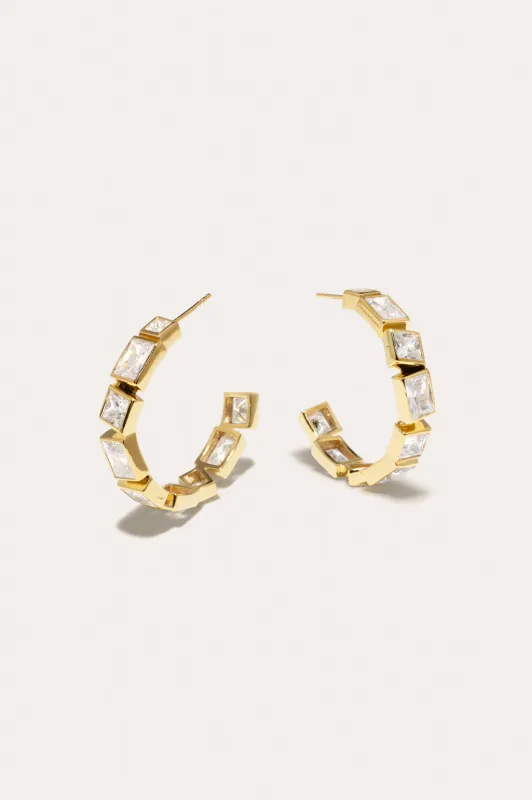 Spiky Personality - Zirconia and Recycled Gold Vermeil Earrings made by Completed Works
