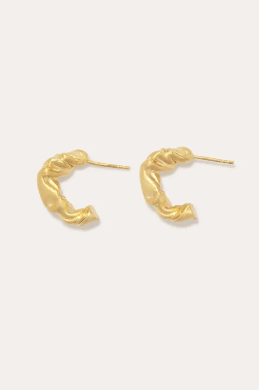 Squeezed Toothpaste Tube - Recycled Gold Vermeil Earrings made by Completed Works