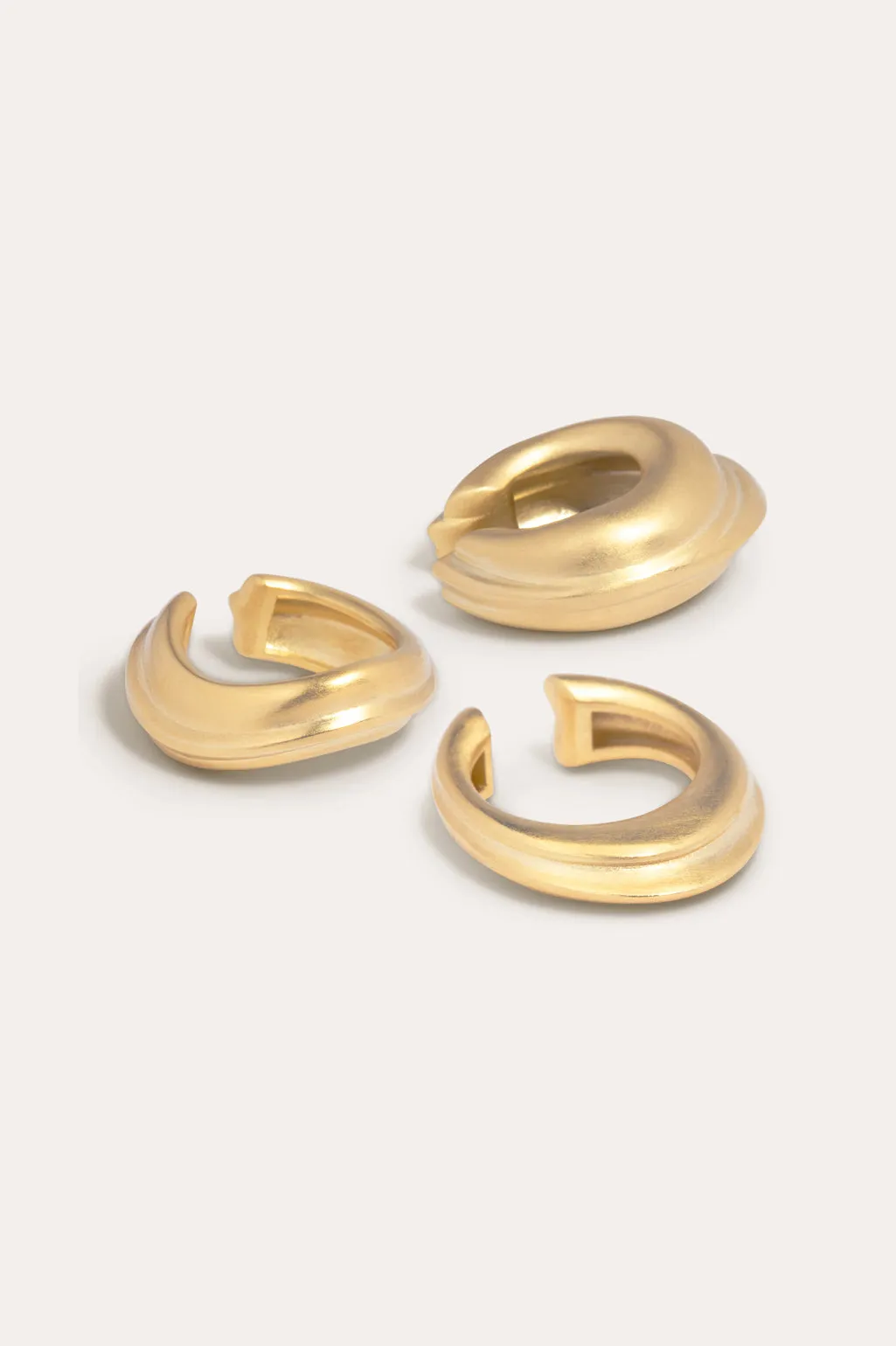 Is This Riveting? - Set of 3 Satin Gold Plated Ear Cuffs sold by Completed Works
