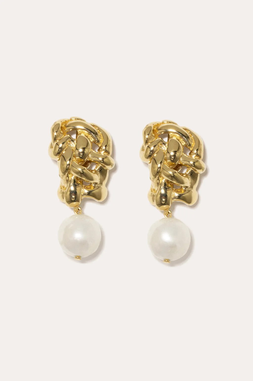 The Paths of Memory - Pearl and Recycled Gold Vermeil Earrings sold by Completed Works