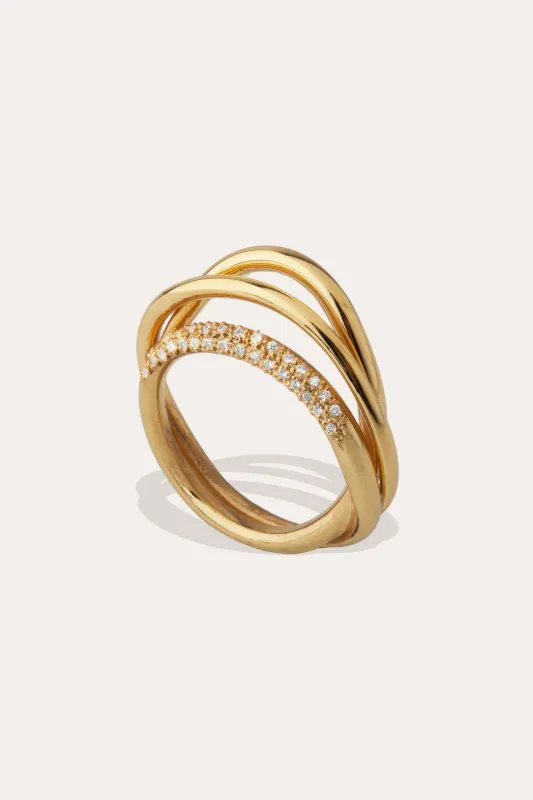 Surrounded Islands - 18ct Yellow Gold and Diamond Ring made by Completed Works