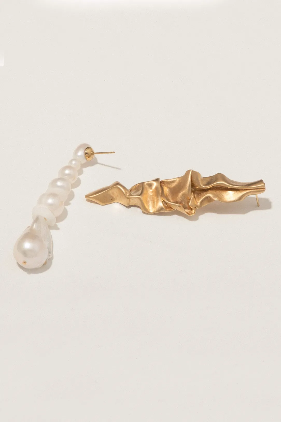 Crumple - Pearl and Ceramic Recycled Gold Vermeil Earrings sold by Completed Works product image thumbnail 5