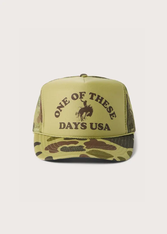 Days USA Foam Trucker Hat | Light Green Camo made by One Of These Days