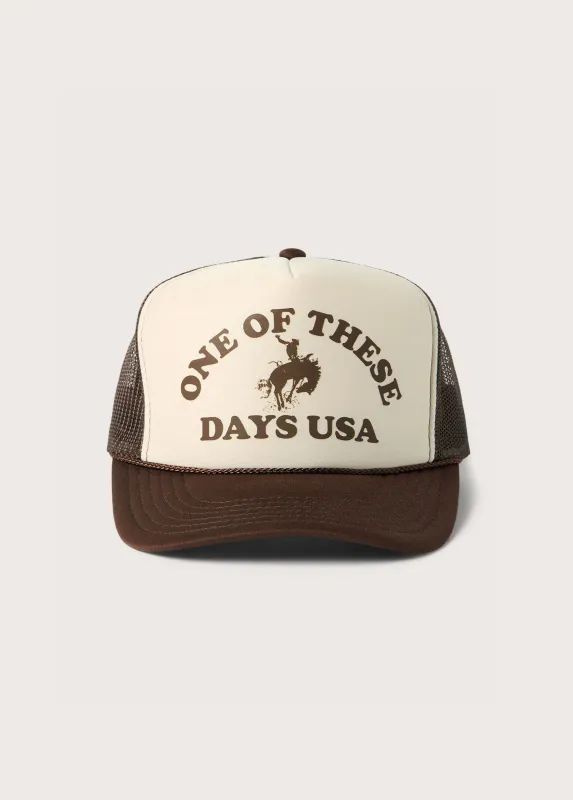 Days USA Foam Trucker Hat | Tan Brown made by One Of These Days
