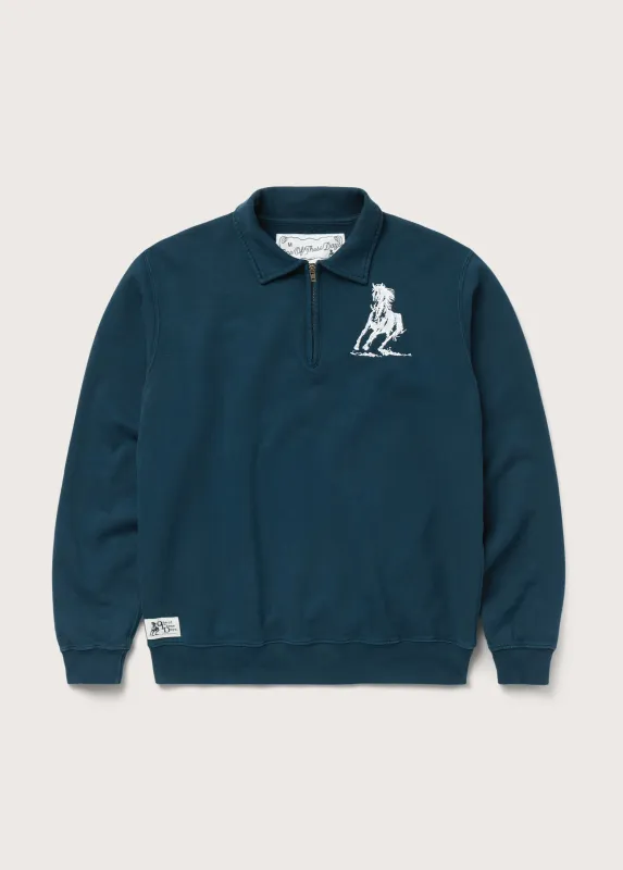 Running Horse Quarter Zip | Navy made by One Of These Days