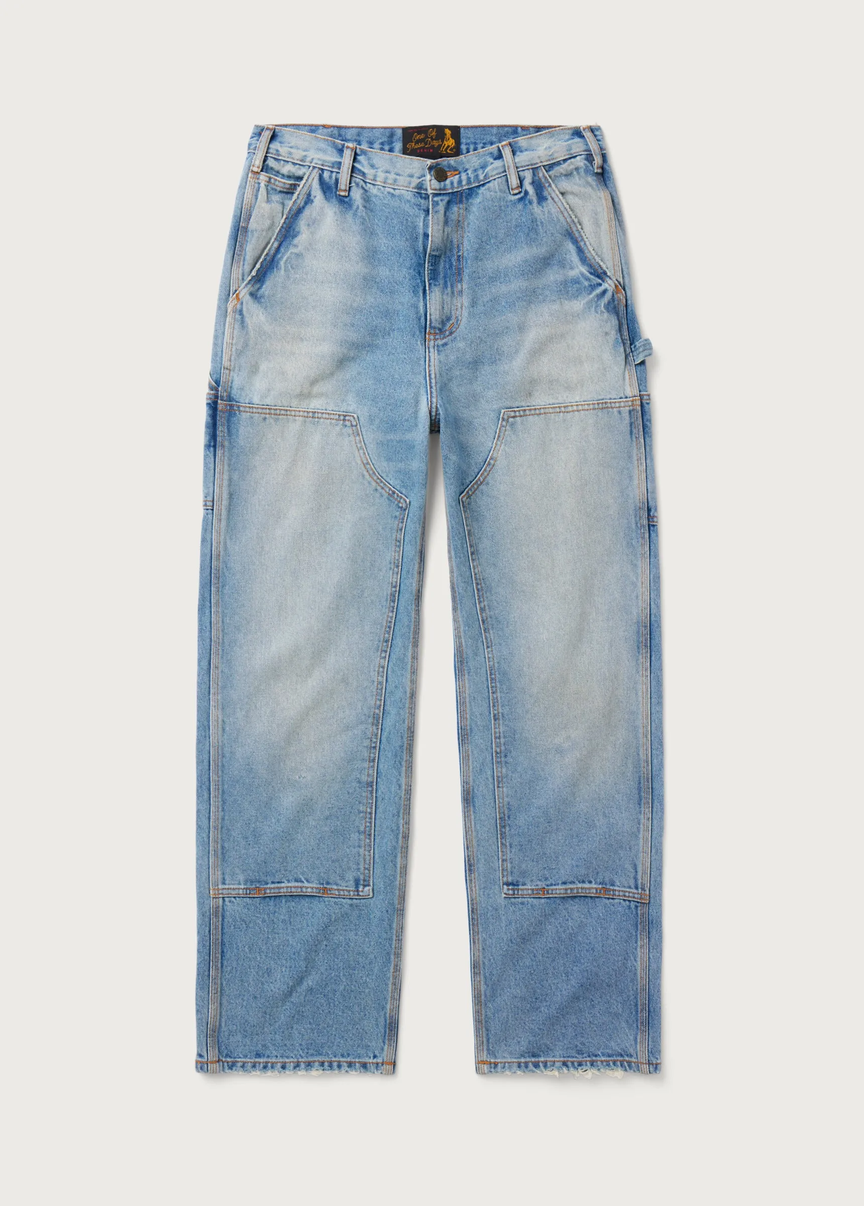 Denim Double Knee Pant | Washed Denim sold by One Of These Days
