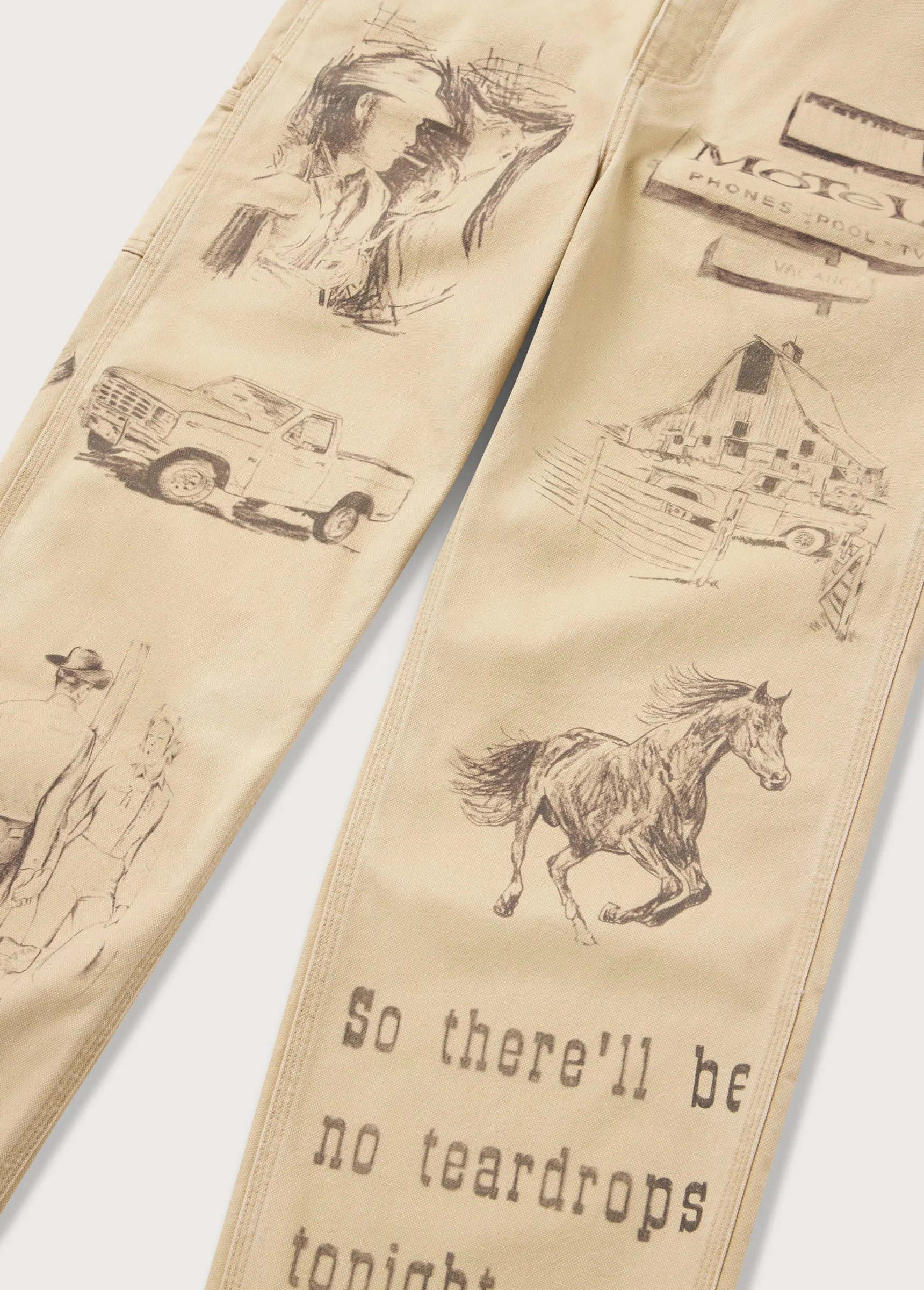All Over Print Painters Pant | Tan sold by One Of These Days product image thumbnail 3