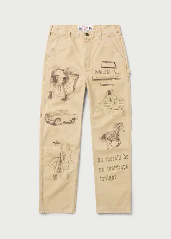 All Over Print Painters Pant | Tan made by One Of These Days