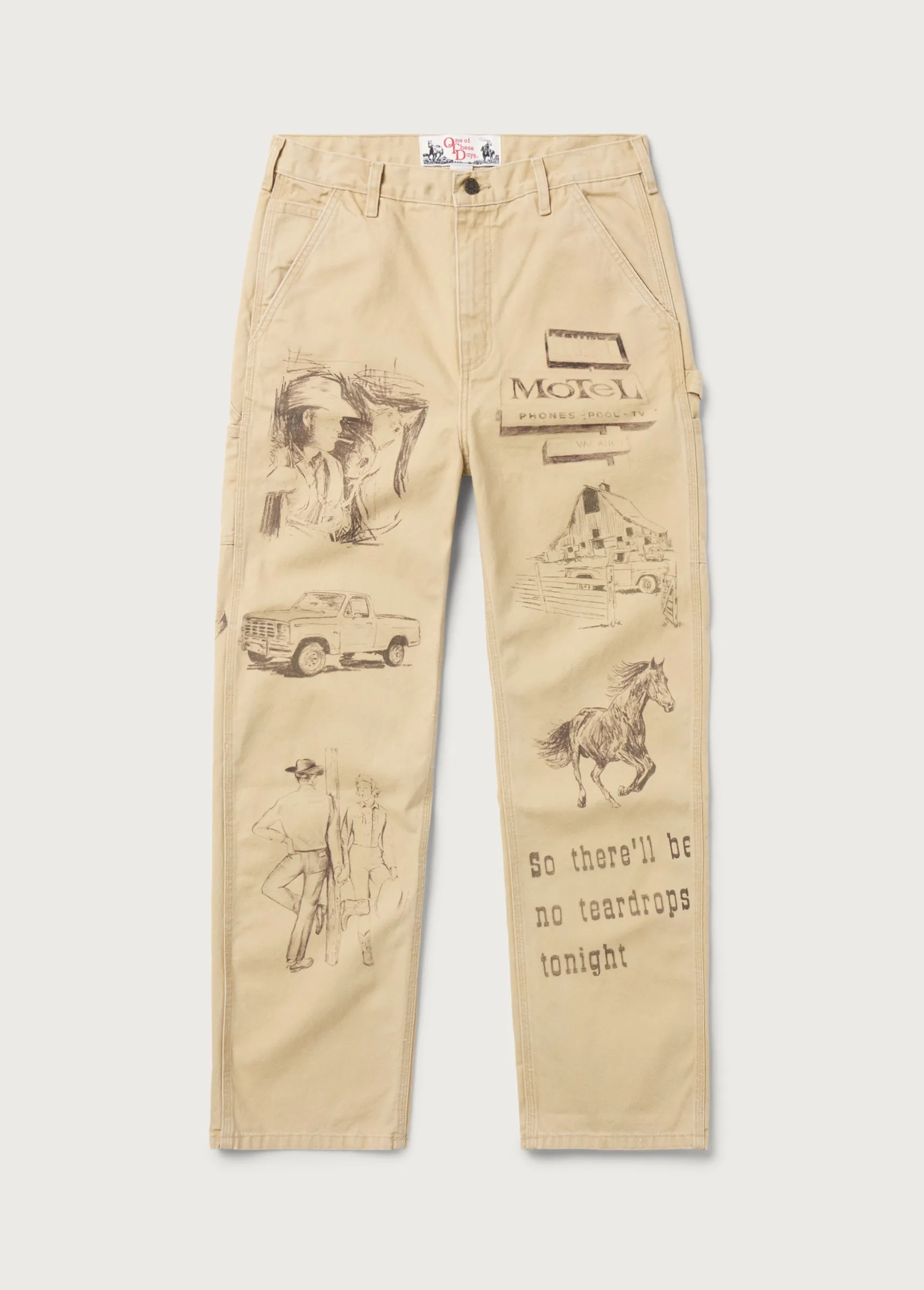 All Over Print Painters Pant | Tan sold by One Of These Days