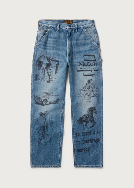 All Over Print Painters Pant | Indigo made by One Of These Days