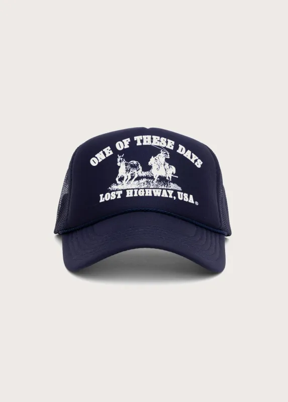 Lost Highway Foam Trucker Hat | Navy made by One Of These Days