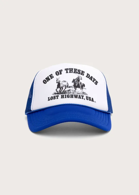 Lost Highway Foam Trucker Hat | Royal Blue White made by One Of These Days