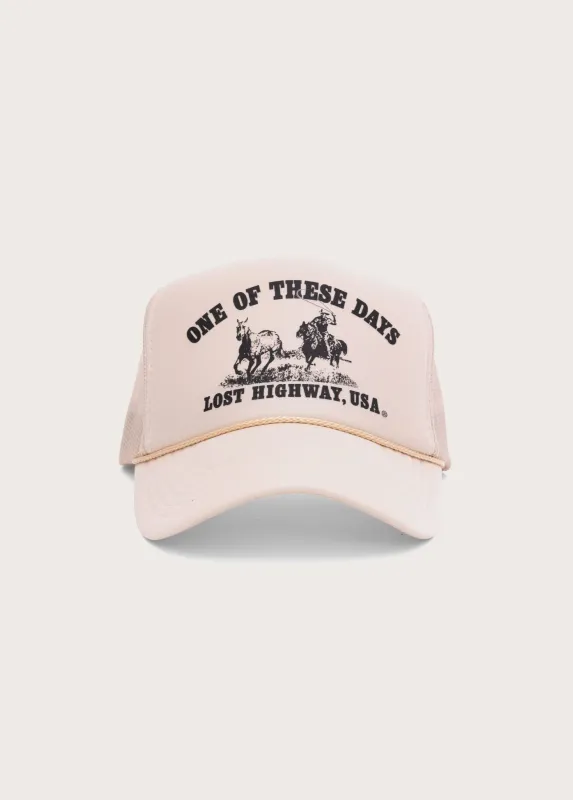 Lost Highway Foam Trucker Hat | Tan made by One Of These Days