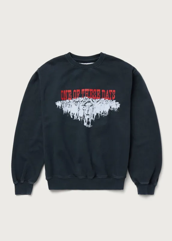 Stampede Crewneck | Washed Black made by One Of These Days