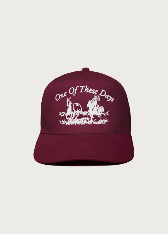 Just For A Moment 5 Panel Hat | Burgundy made by One Of These Days