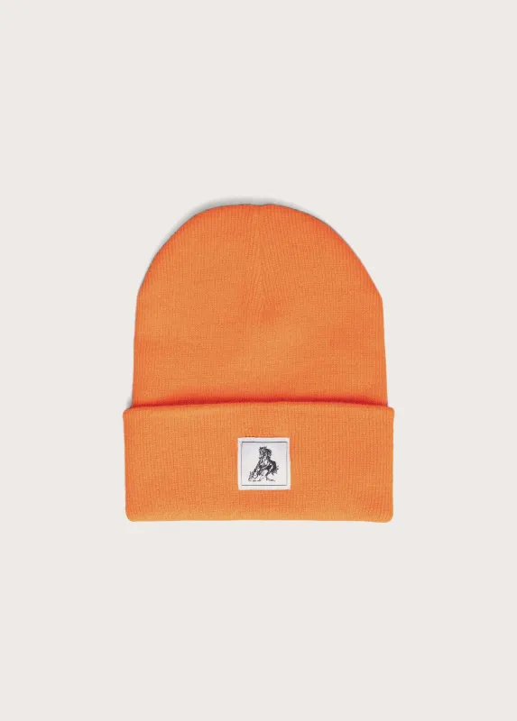 Horse Label Cuff Beanie | Hunter Orange made by One Of These Days