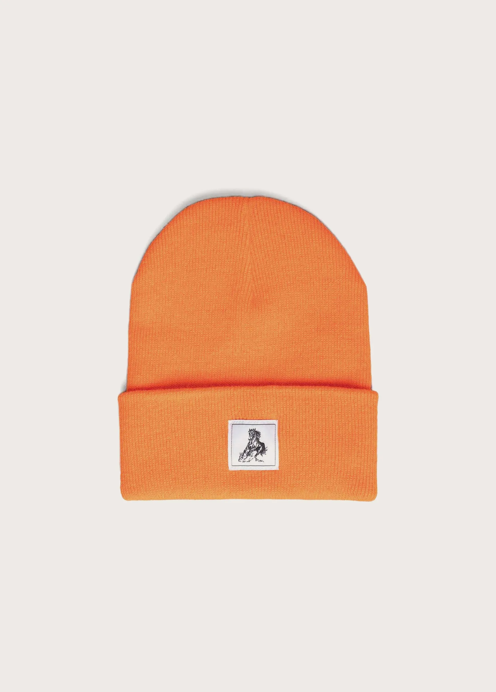 Horse Label Cuff Beanie | Hunter Orange sold by One Of These Days