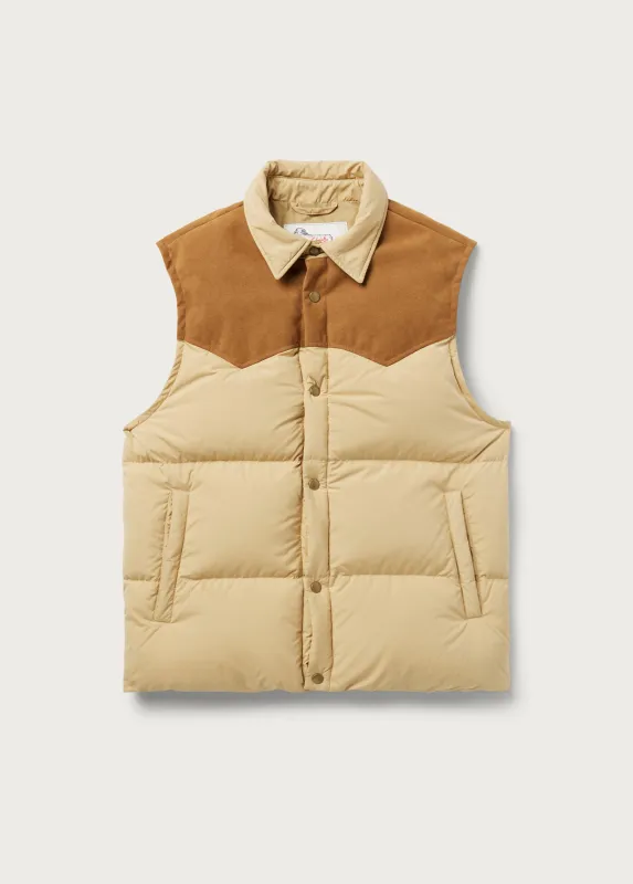 Suede Puffer Vest | Tan made by One Of These Days