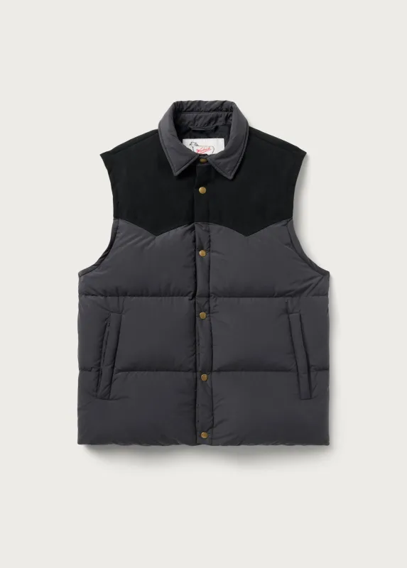 Suede Puffer Vest | Black made by One Of These Days