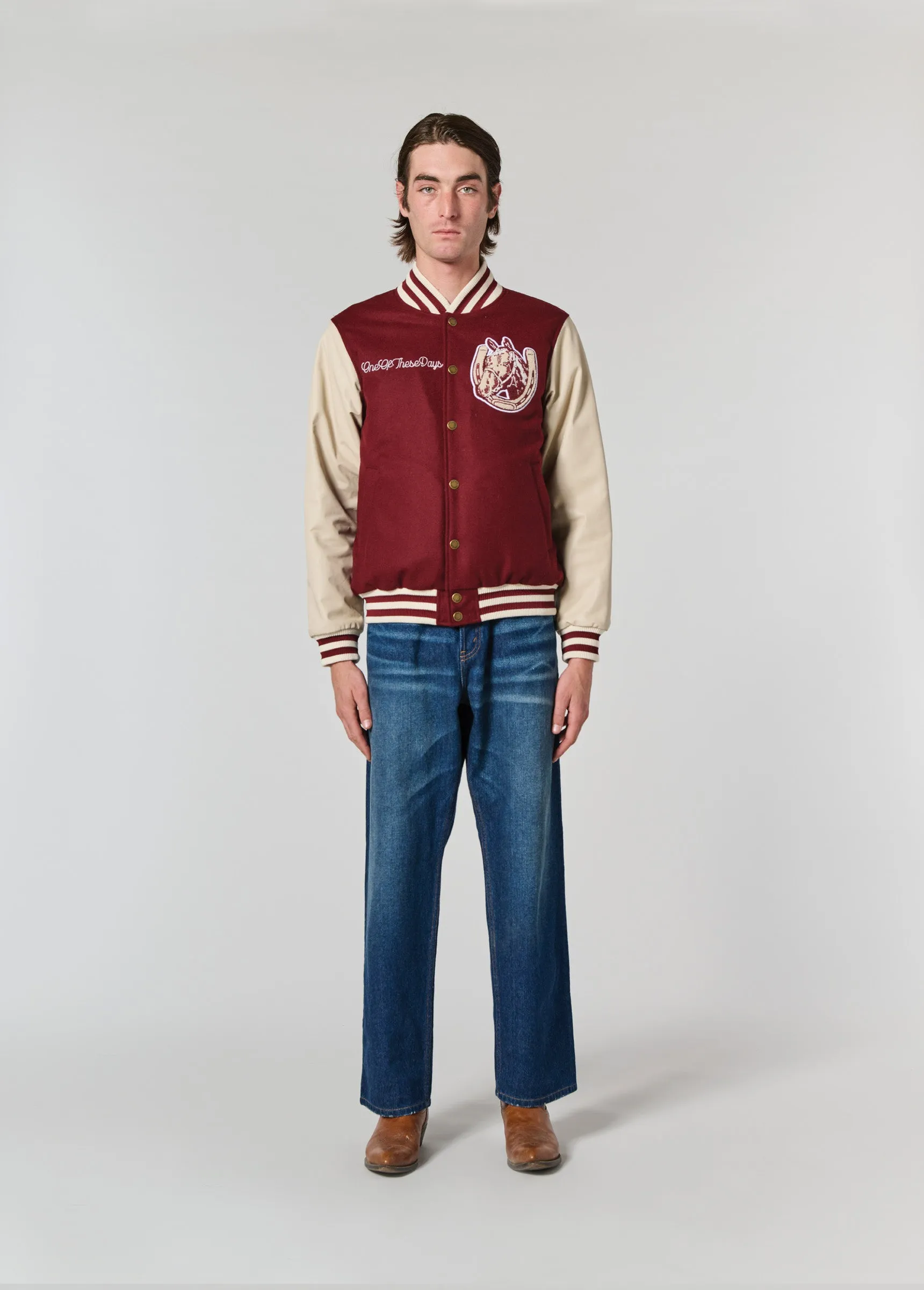 Horseshoe Varsity Jacket | Cardinal sold by One Of These Days product image thumbnail 2