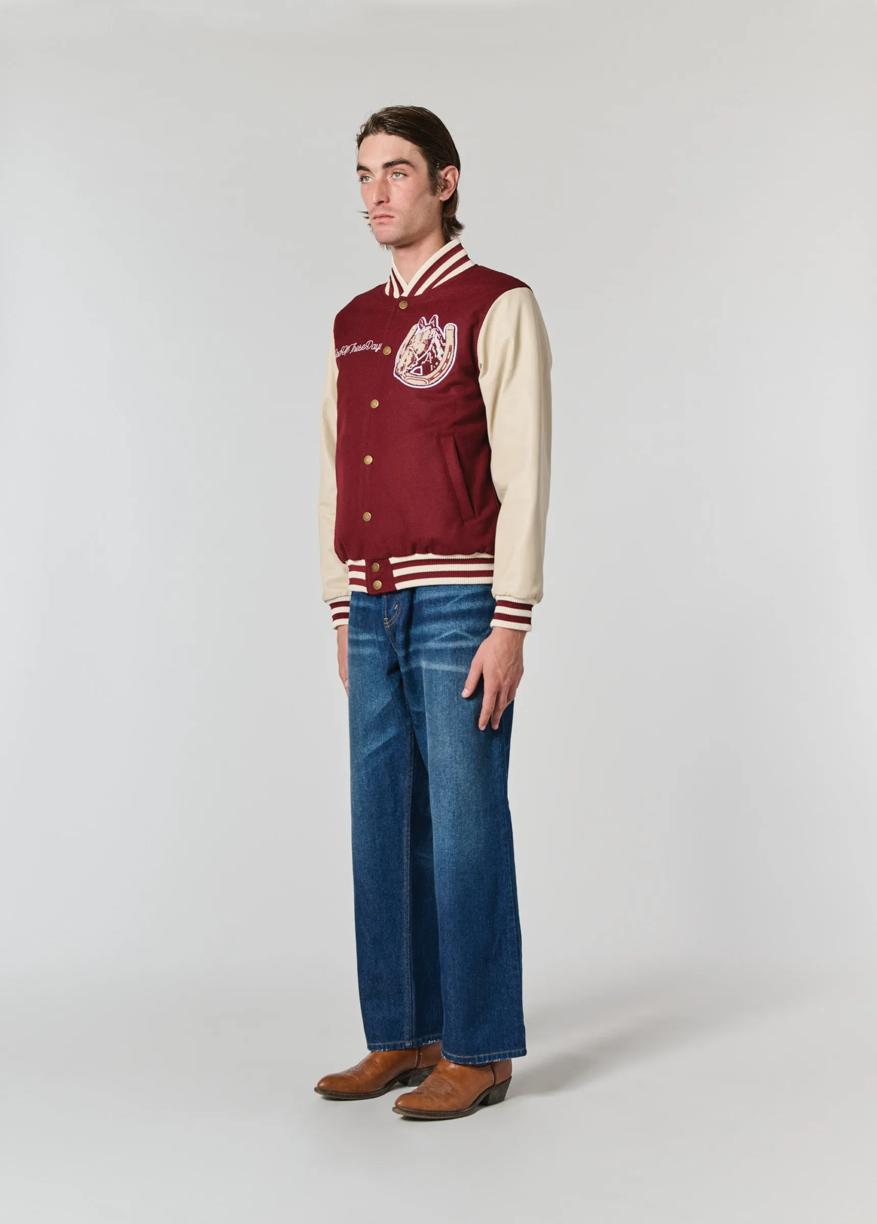 Horseshoe Varsity Jacket | Cardinal sold by One Of These Days product image thumbnail 4