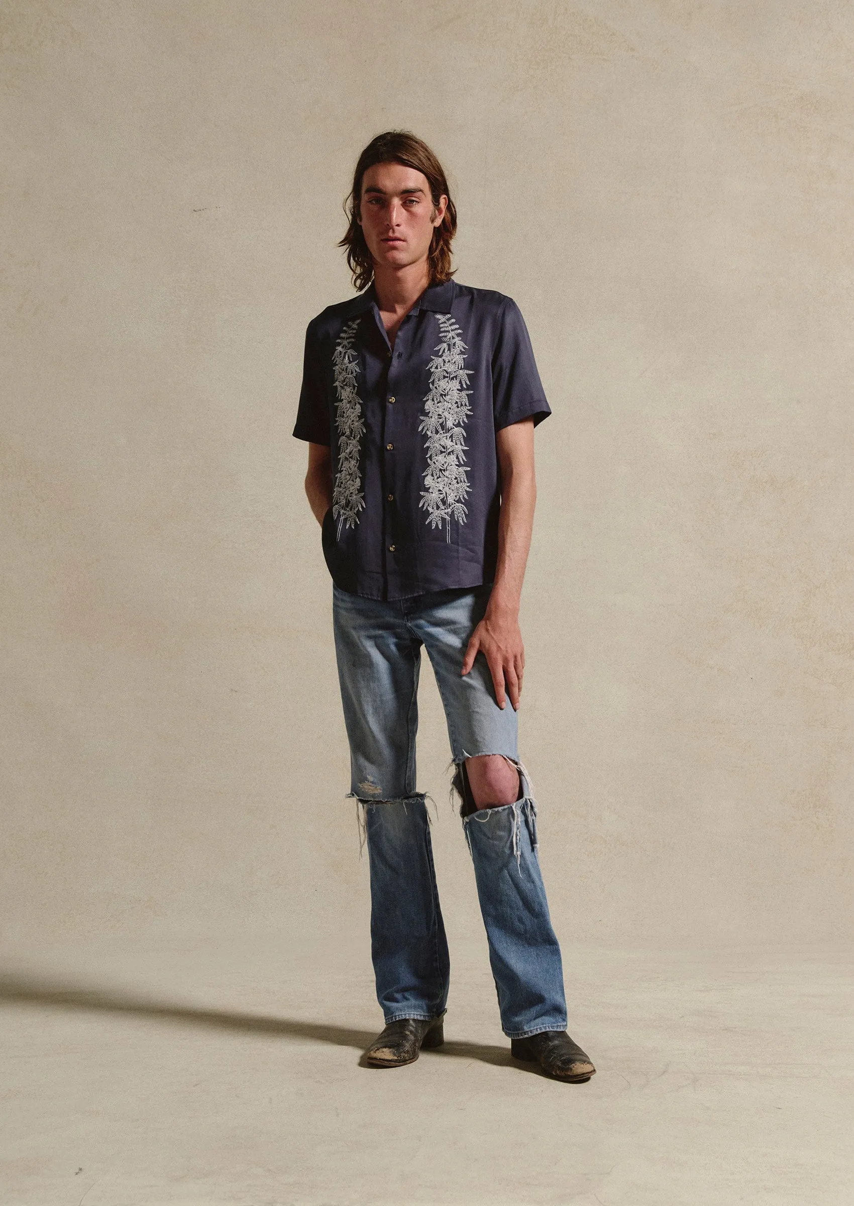 Stalks Camp Shirt | Navy sold by One Of These Days product image thumbnail 2