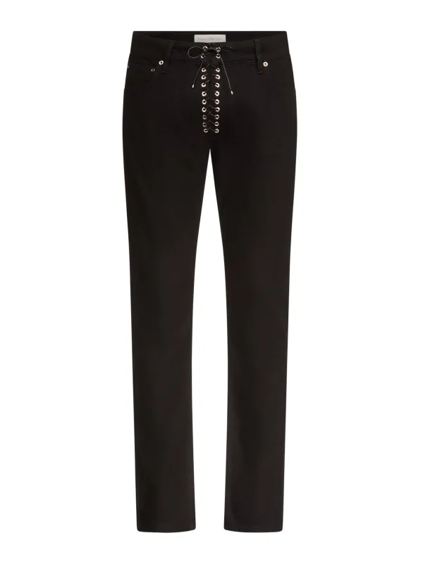 Lace-Up Jeans in Denim made by Ludovic de Saint Sernin