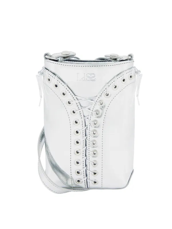 The Cleavage Crossbody Bag in Mirror Leather made by Ludovic de Saint Sernin