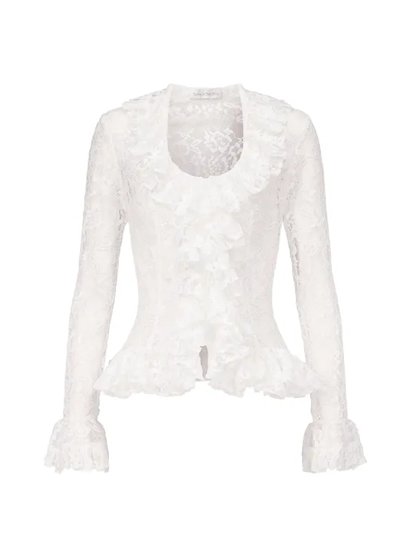 Ruffle Blouse in Lace made by Ludovic de Saint Sernin