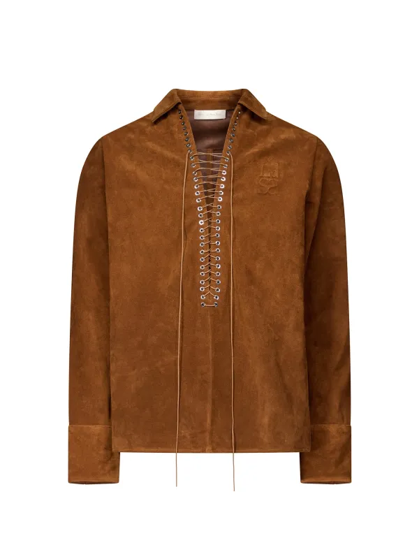 Alan Shirt in Suede made by Ludovic de Saint Sernin