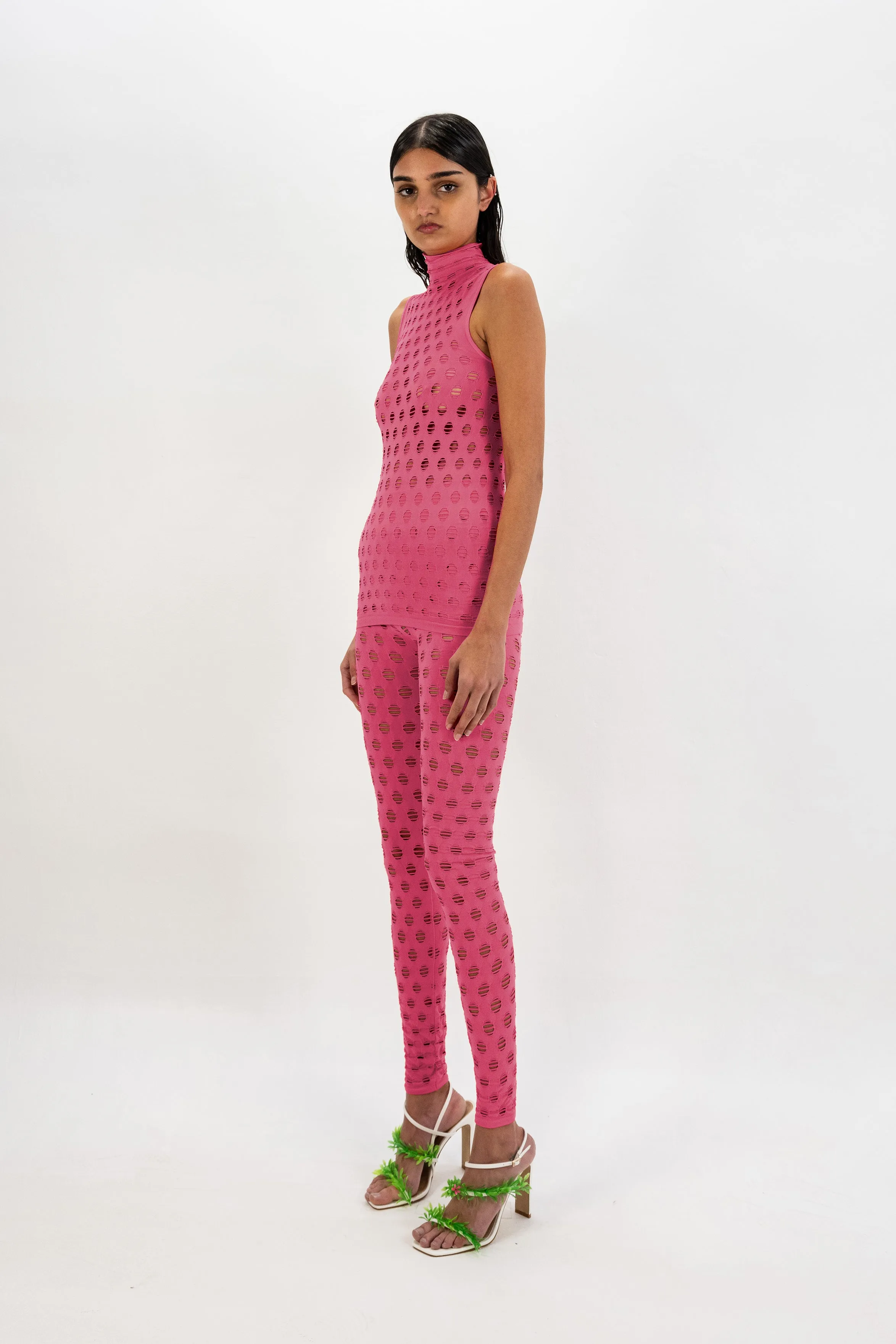 PERFORATED SLEEVELESS TURTLENECK sold by Maisie Wilen product image thumbnail 2