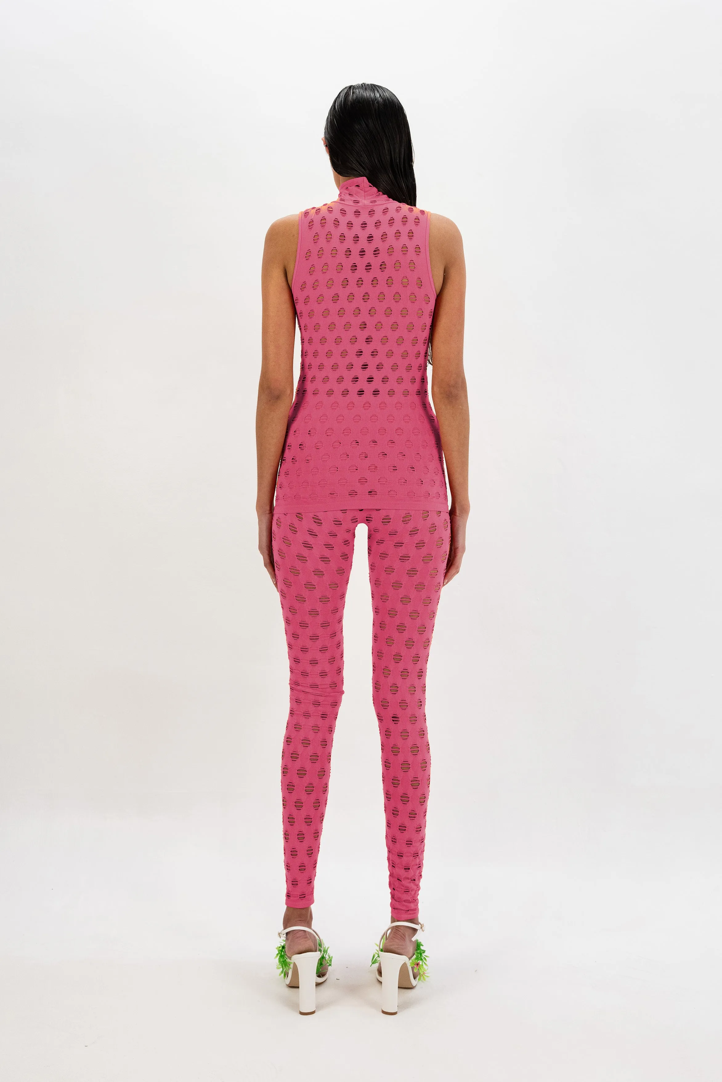 PERFORATED SLEEVELESS TURTLENECK sold by Maisie Wilen product image thumbnail 3