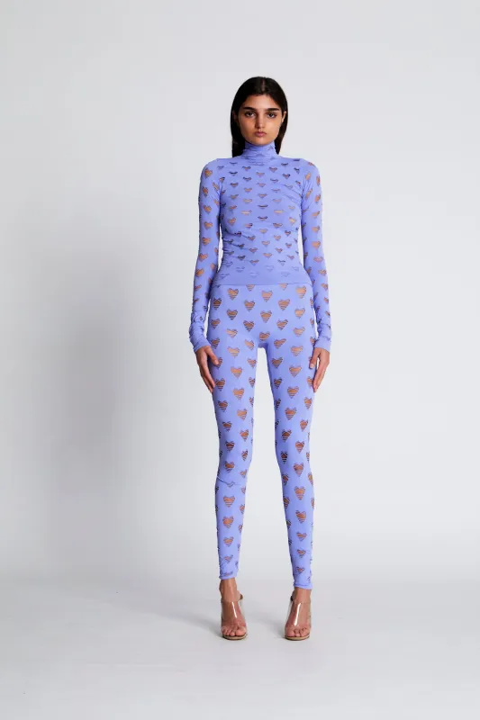 PERFORATED HEART TURTLENECK made by Maisie Wilen