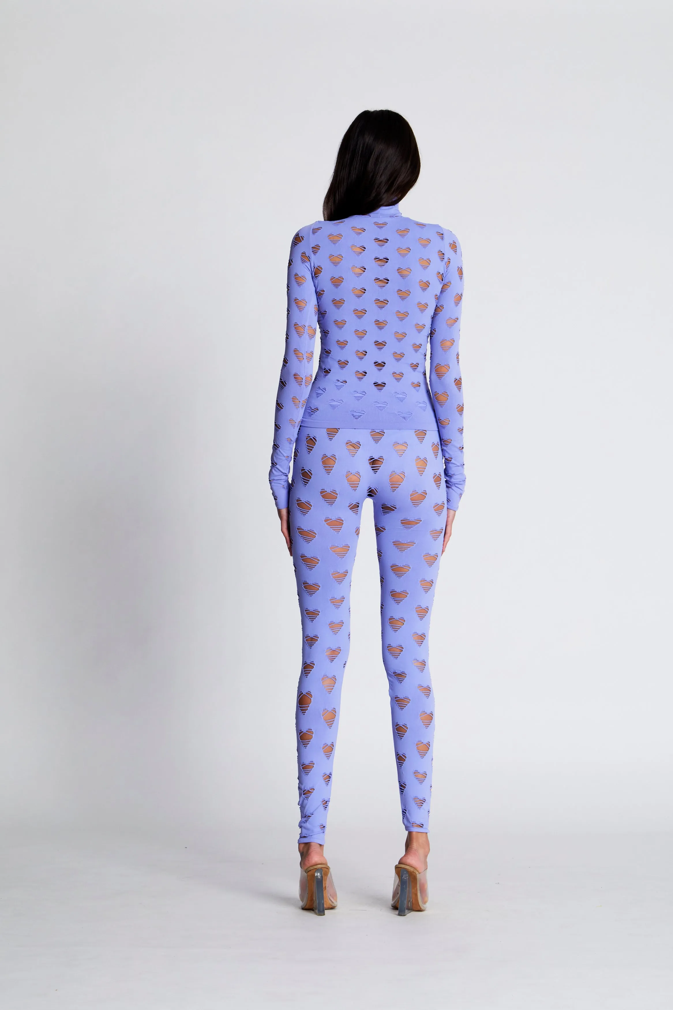 PERFORATED HEART TURTLENECK sold by Maisie Wilen product image thumbnail 3