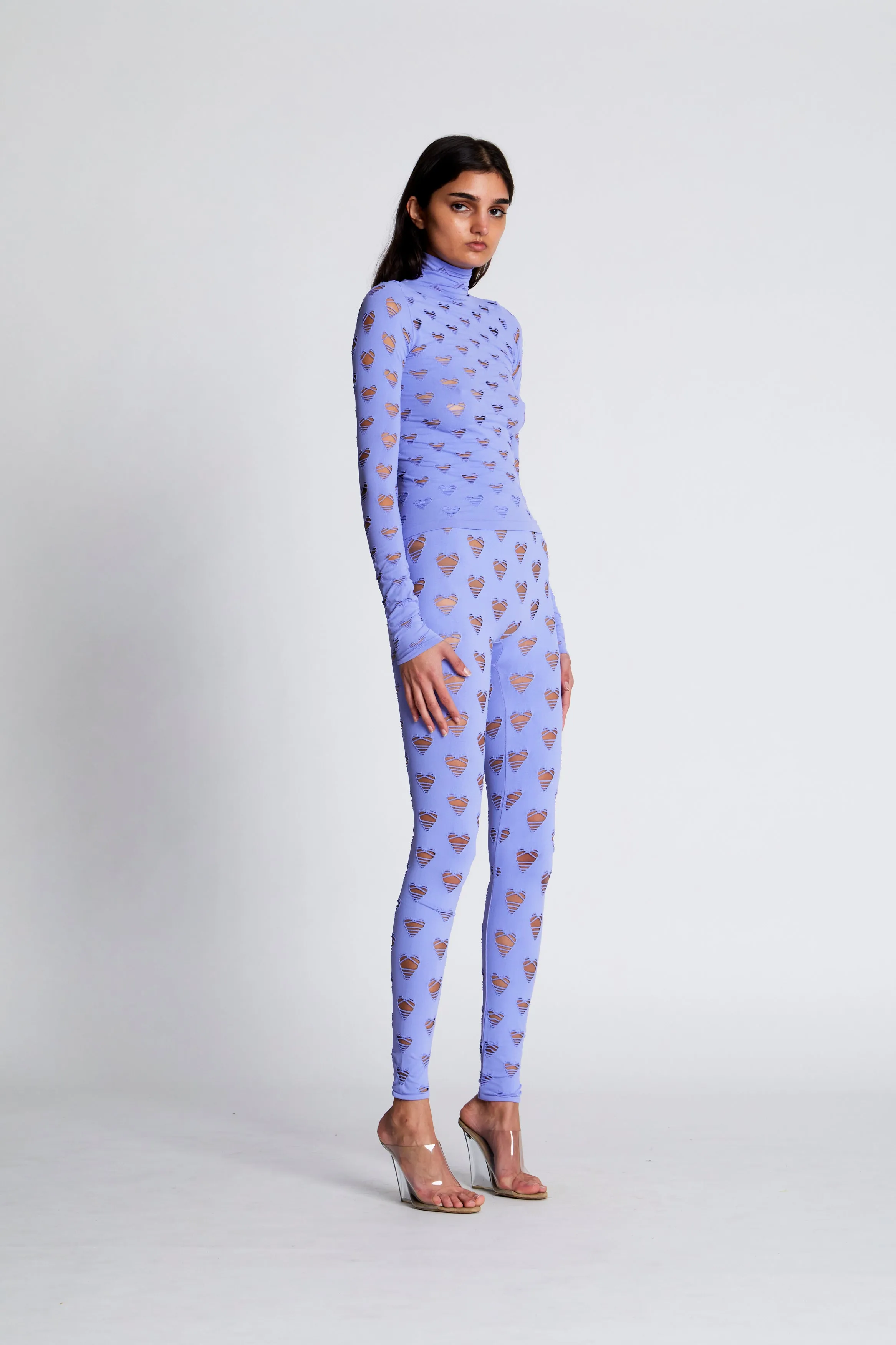 PERFORATED HEART TURTLENECK sold by Maisie Wilen product image thumbnail 2