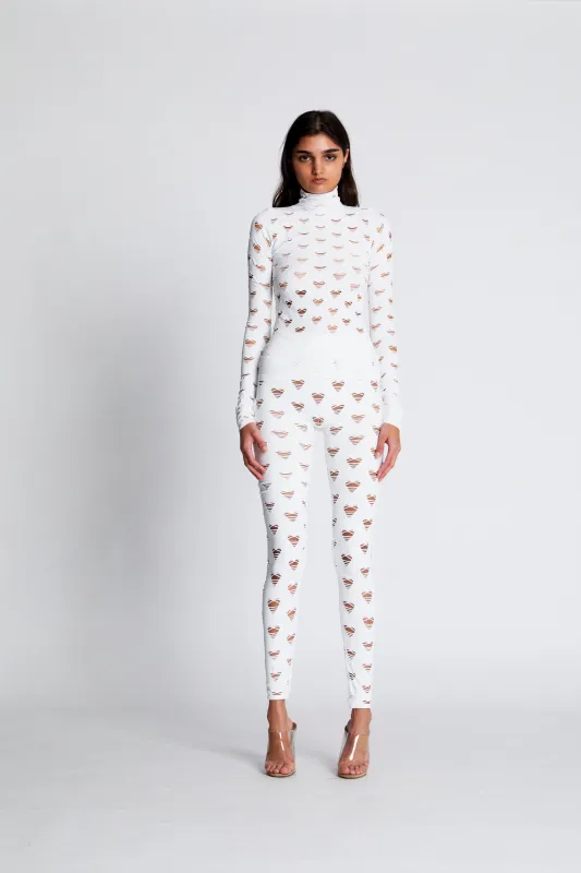 PERFORATED HEART TURTLENECK made by Maisie Wilen