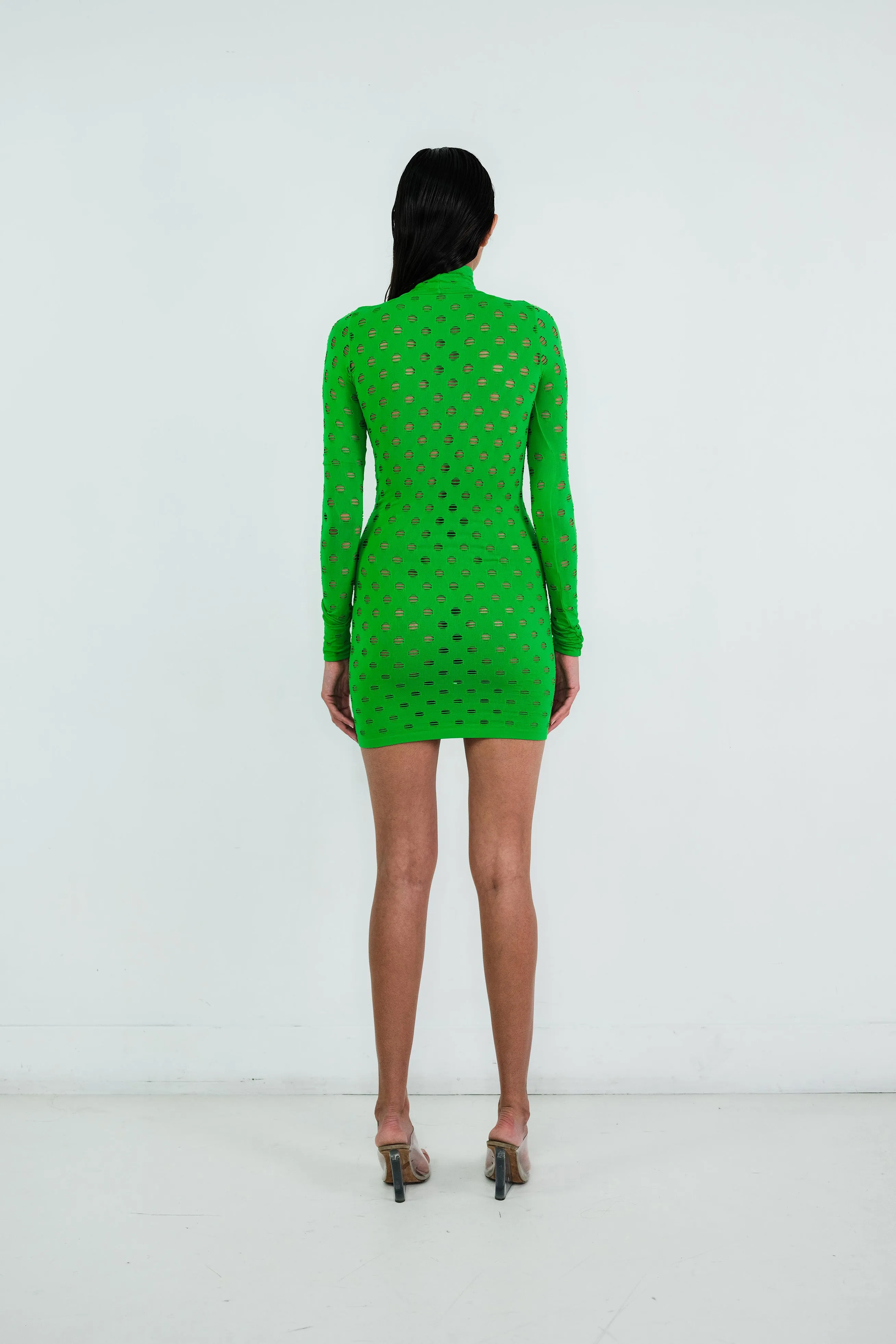 PERFORATED TURTLENECK DRESS sold by Maisie Wilen product image thumbnail 3