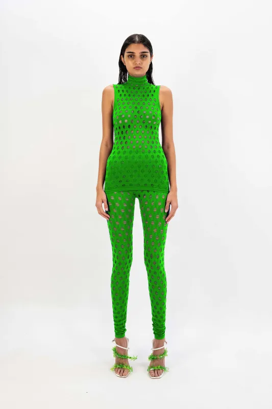 PERFORATED SLEEVELESS TURTLENECK made by Maisie Wilen
