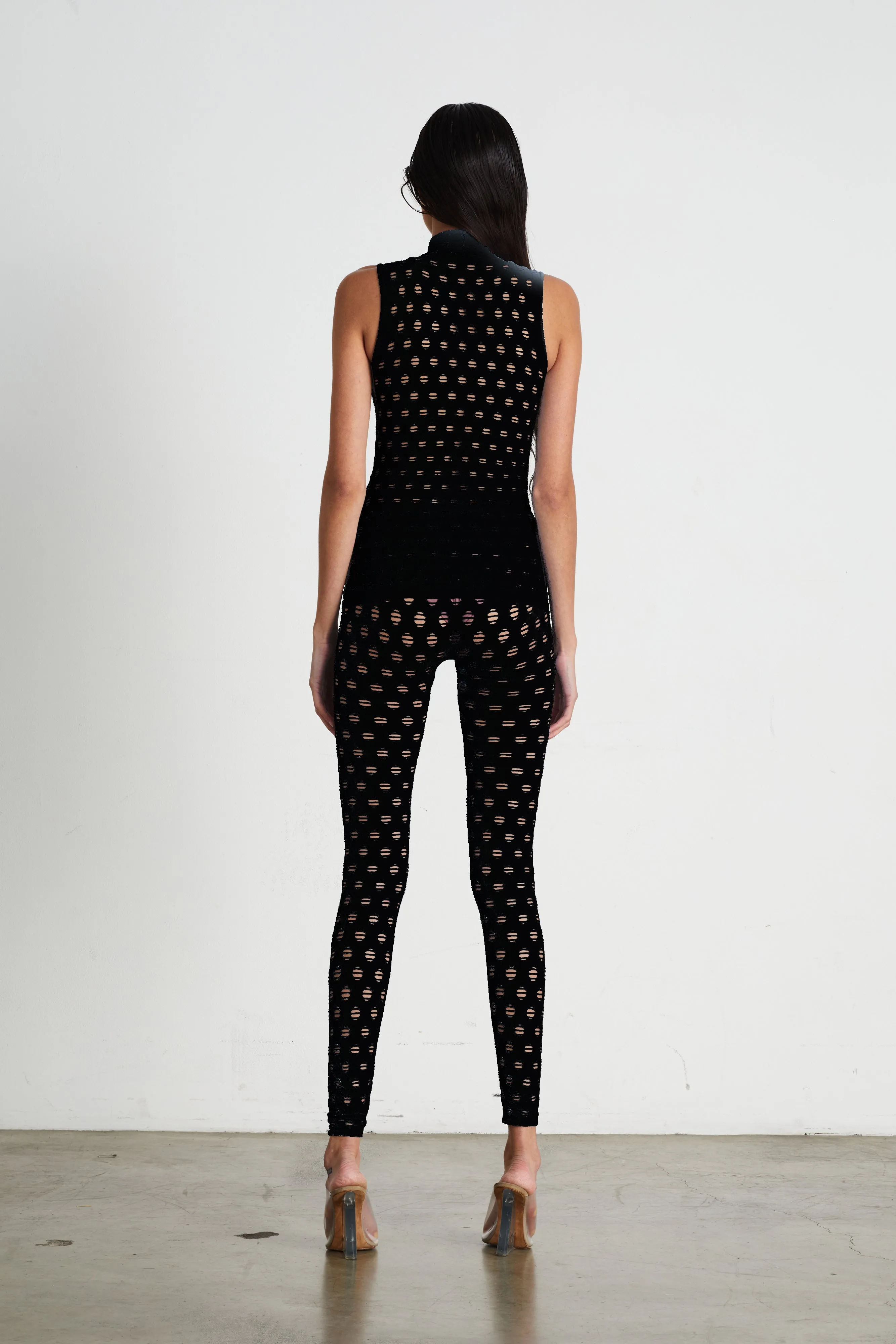 PERFORATED SLEEVELESS TURTLENECK sold by Maisie Wilen product image thumbnail 3
