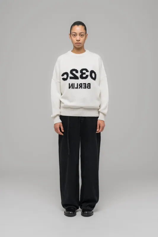 "SELFIE" SWEATER WHITE/BLACK made by 032c