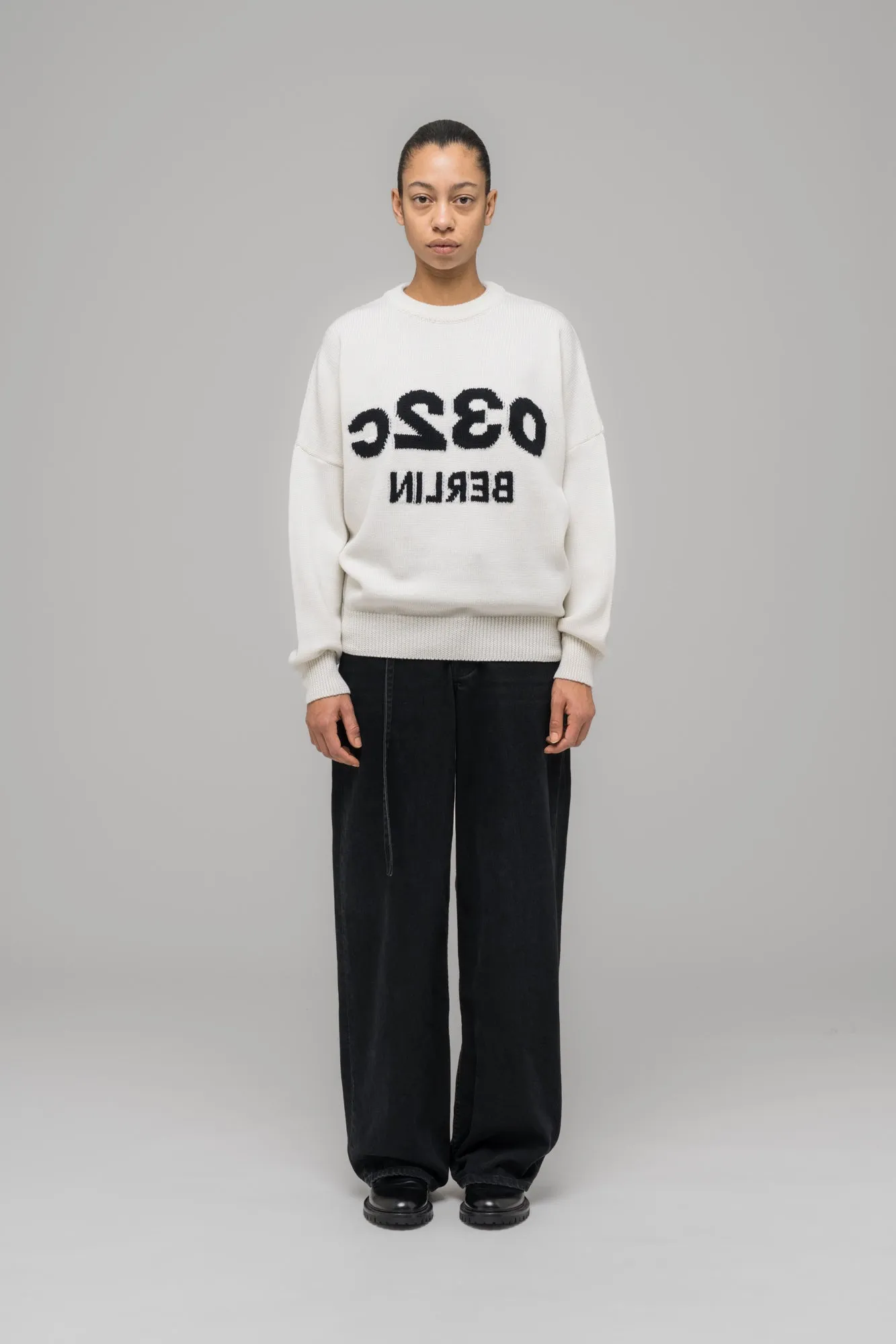"SELFIE" SWEATER WHITE/BLACK sold by 032c