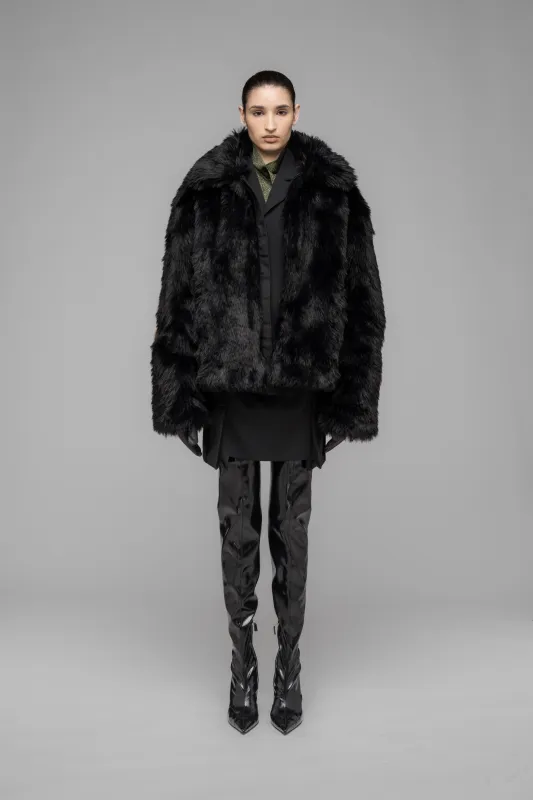 "MUDDY" FAUX FUR BLOUSON made by 032c