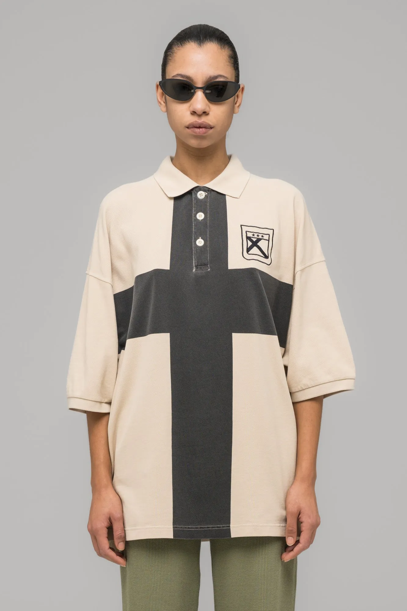 "FAINTING CROSS" OVERSIZED POLO SHIRT sold by 032c product image thumbnail 3
