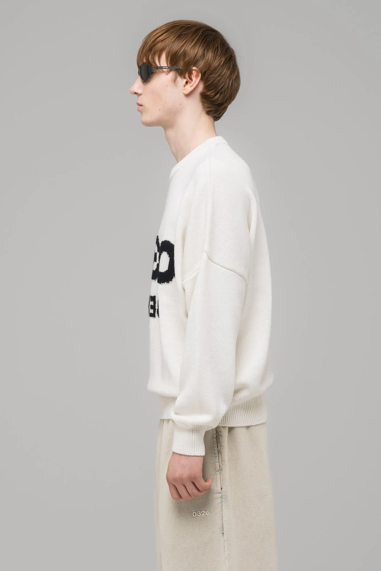 "SELFIE" SWEATER WHITE/BLACK sold by 032c product image thumbnail 4