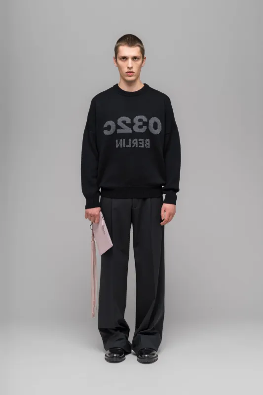 "SELFIE" SWEATER BLACK/BLACK MELANGE made by 032c