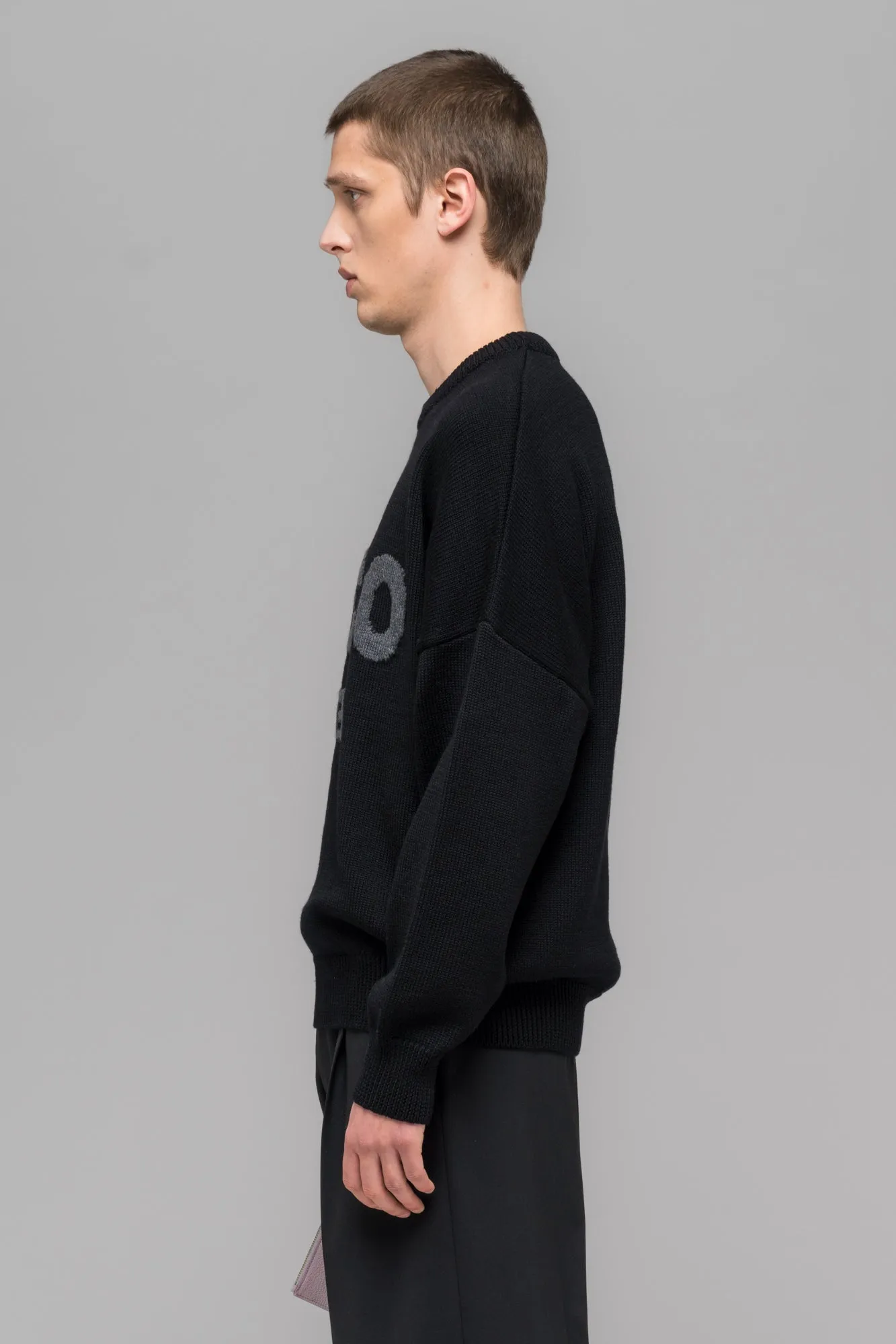 "SELFIE" SWEATER BLACK/BLACK MELANGE sold by 032c product image thumbnail 4