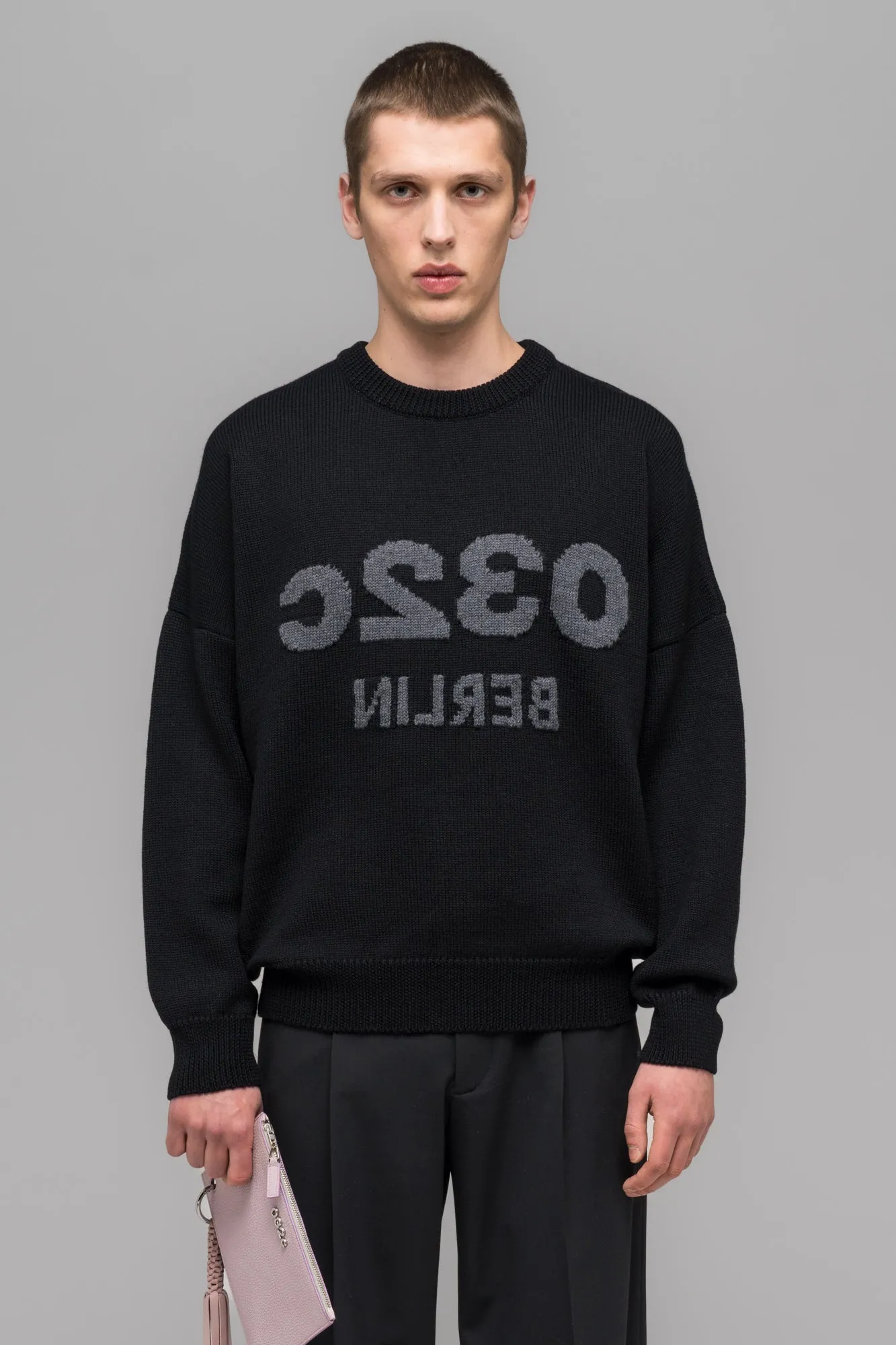 "SELFIE" SWEATER BLACK/BLACK MELANGE sold by 032c product image thumbnail 3