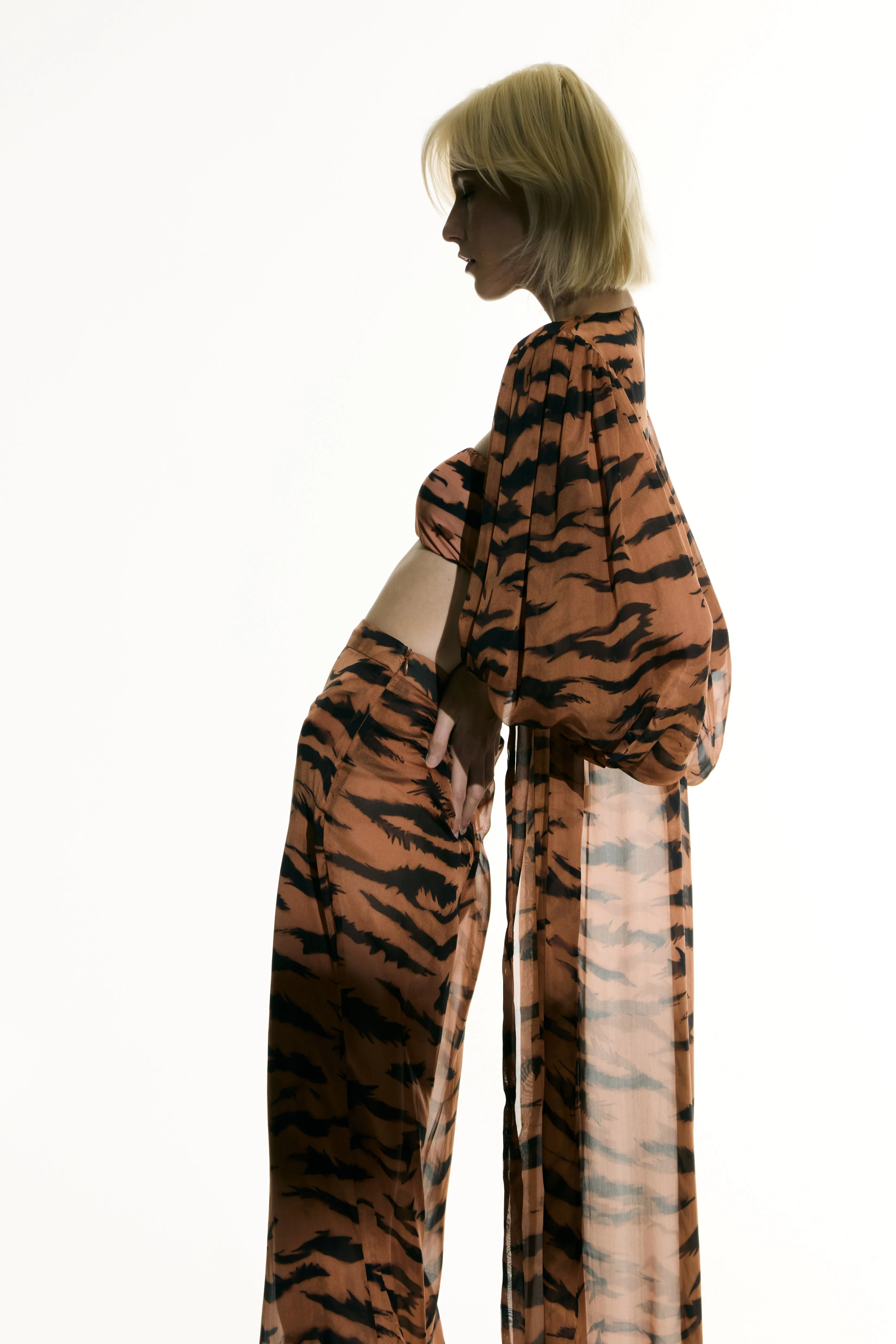 Puff Sleeve Silk Robe sold by Adriana Degreas product image thumbnail 3