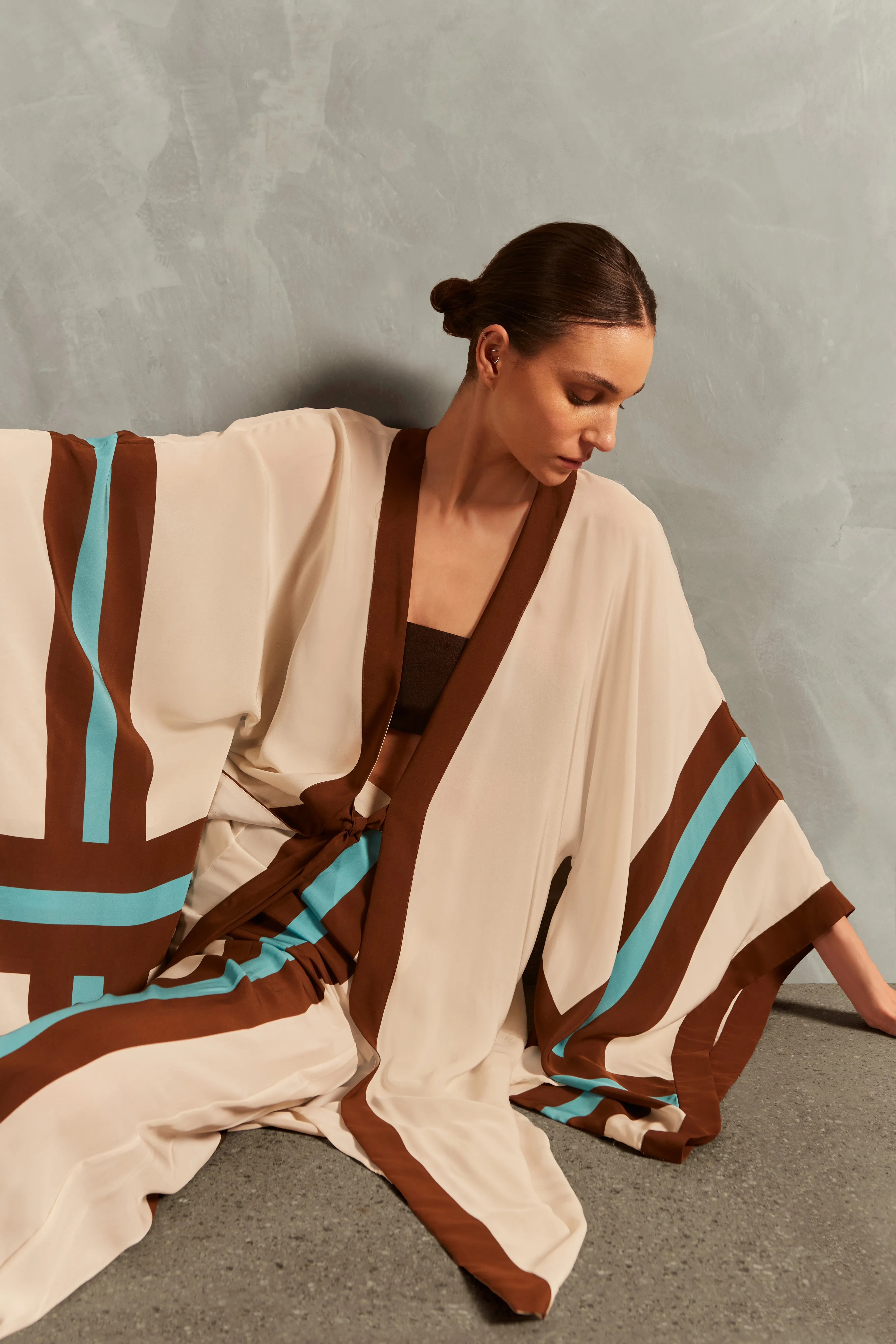 Bold Stripes Maxi Short Robe sold by Adriana Degreas product image thumbnail 3