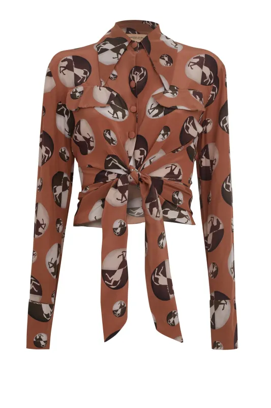Horse Pois Shirt With Knot made by Adriana Degreas